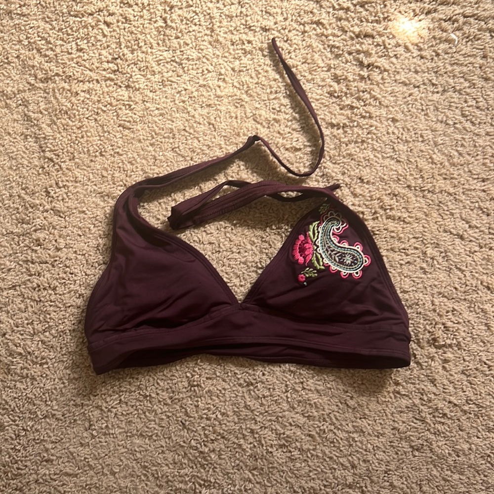 Embroidered bikini top